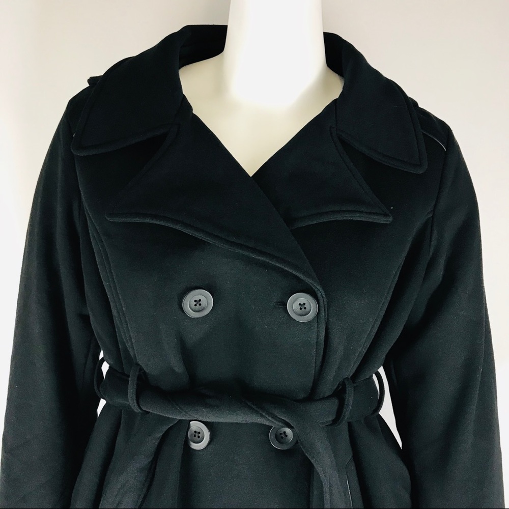 Jones New York Black Belted Coat Jacket Sz 1X - Picture 2 of 7